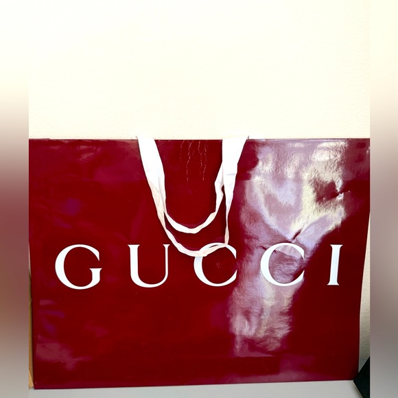 Gucci Handbags - Gucci Burgundy Shopping Bag